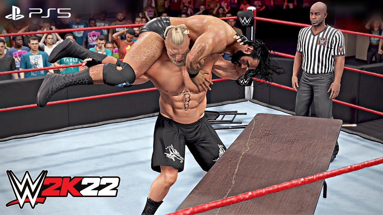 WWE 2K22 — Дрю Макинтайр против Брока Леснара — Матч по экстремальным правилам | PS5™ [4K60]