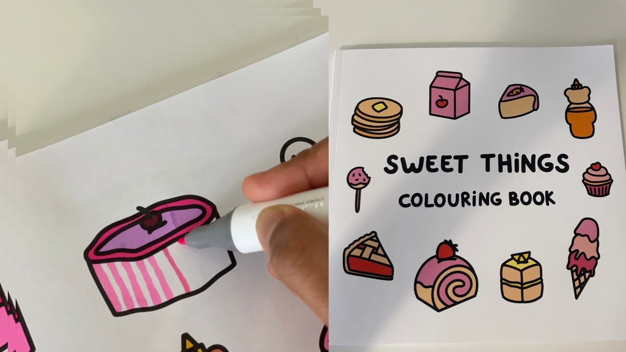 Relax & color with me 🍭🥤 | Sweetthing Coloring Book #art #asmr #ohuhu #ohuhumarkers 