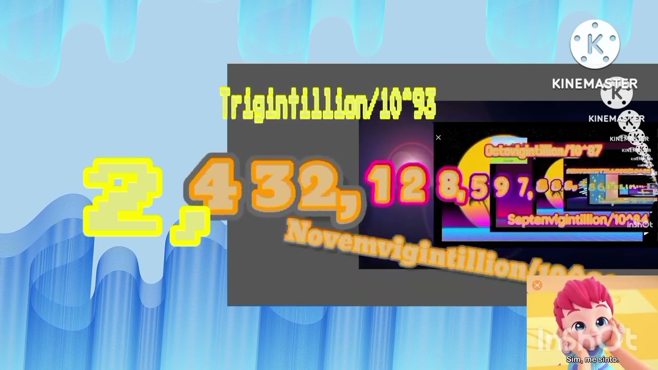Numbers 0 to 10 duotrigintillion/googol with sounds 
