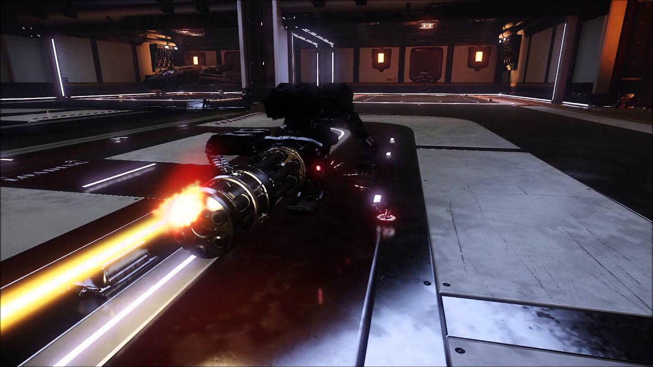 Star Citizen - Patch 9 - Gattling gun on weapons test platform!
