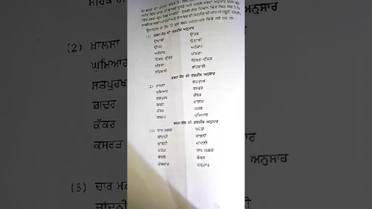 ਸ਼ਬਦ ਕੋਸ਼ ਵਾਚਣ ਵਿਧੀ || Part -1 || For +2 Classes || Punjabi