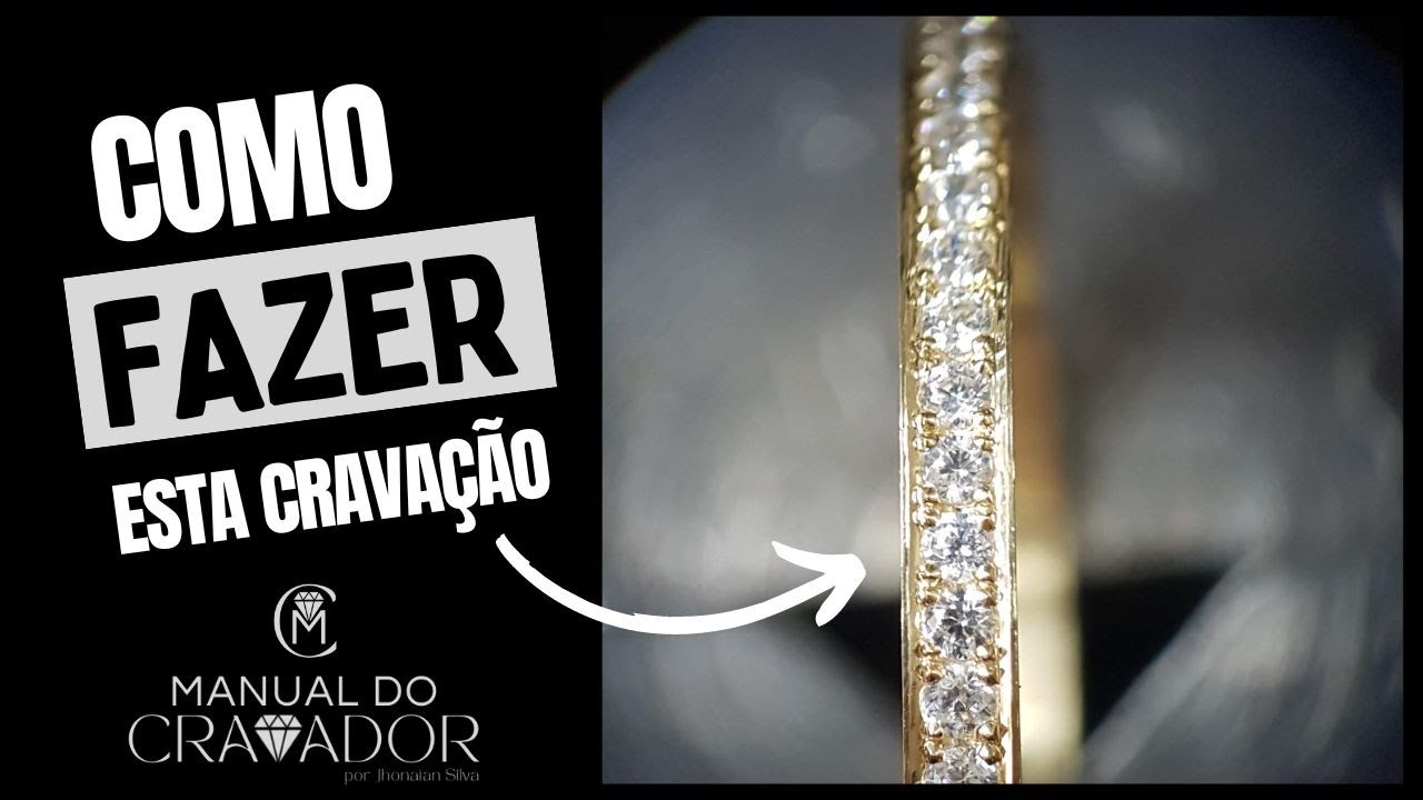 Como fazer Cravação Pavê em linha em aliança