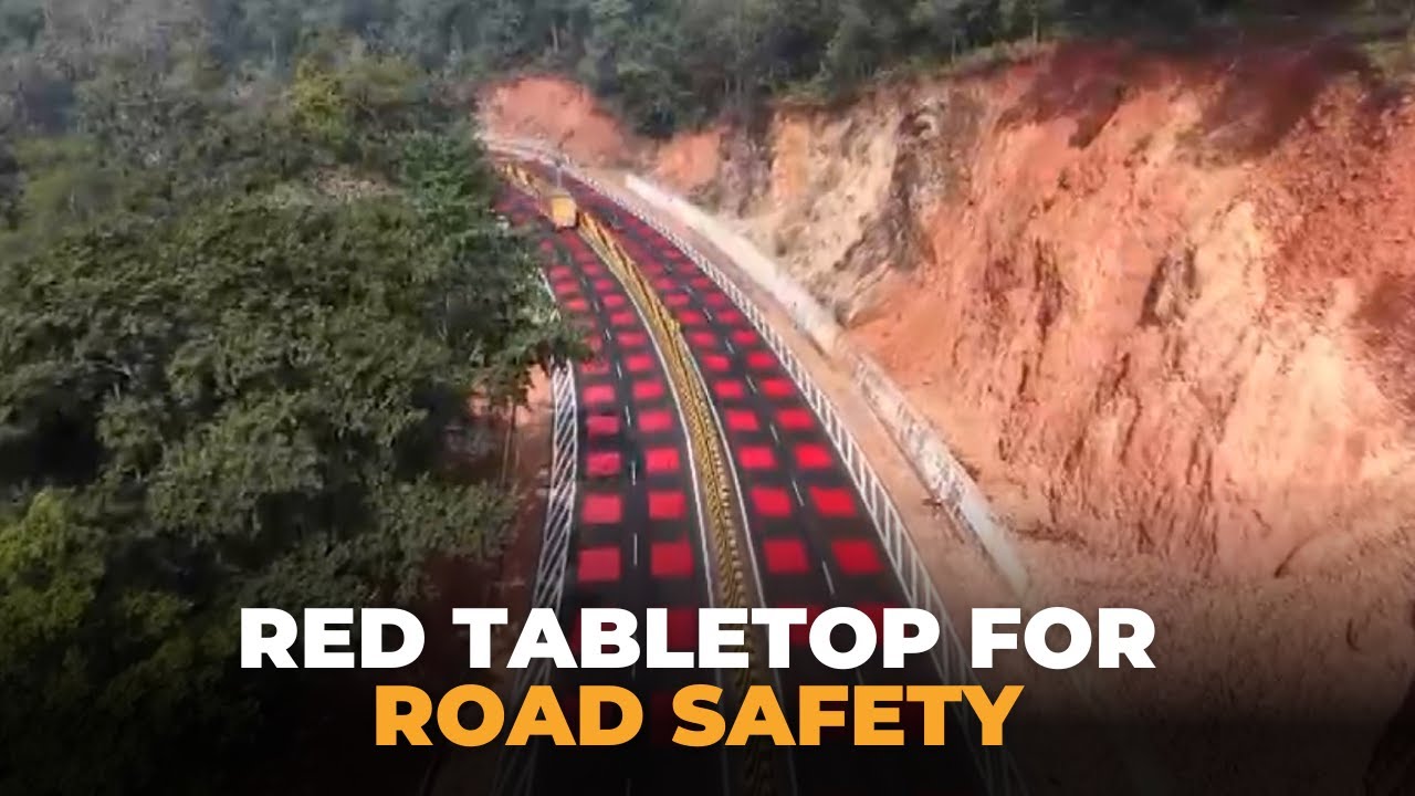 Road safety boost as NHAI installs red tabletop markings on accident-prone stretch in Nauradehi
