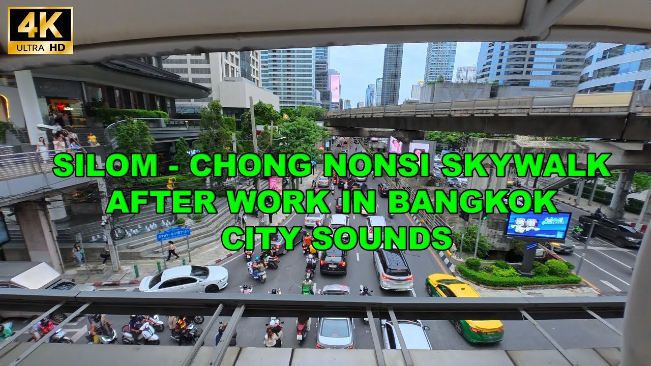 POV Bangkok Walk | Silom to Chong Nonsi Skywalk 4K 🇹🇭
