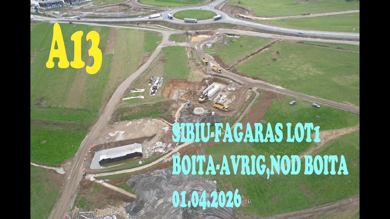 A13 Сибиу Фэгараш шоссе, участок 1 Бойца Авриг, развязка Бойца 01 04 2026 #highway