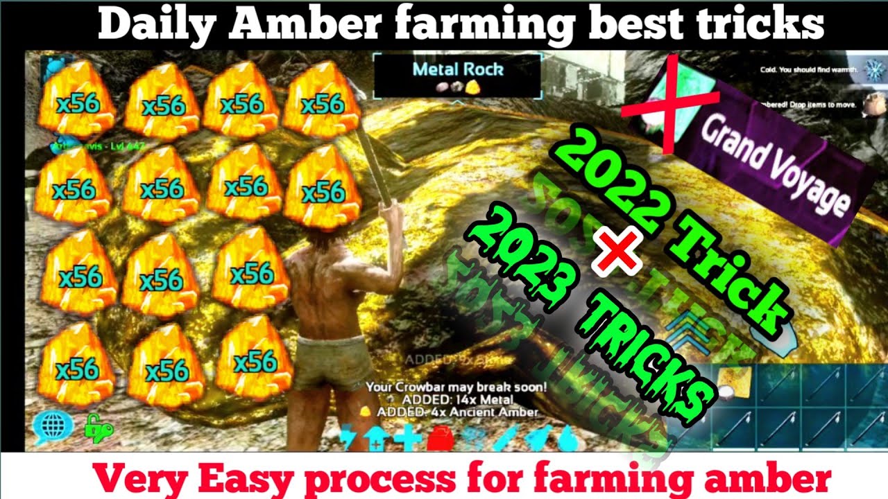 How To Farm Amber In Ark Mobile | Farm Amber Without Grand voyage | 2022 Tricks | #shorts