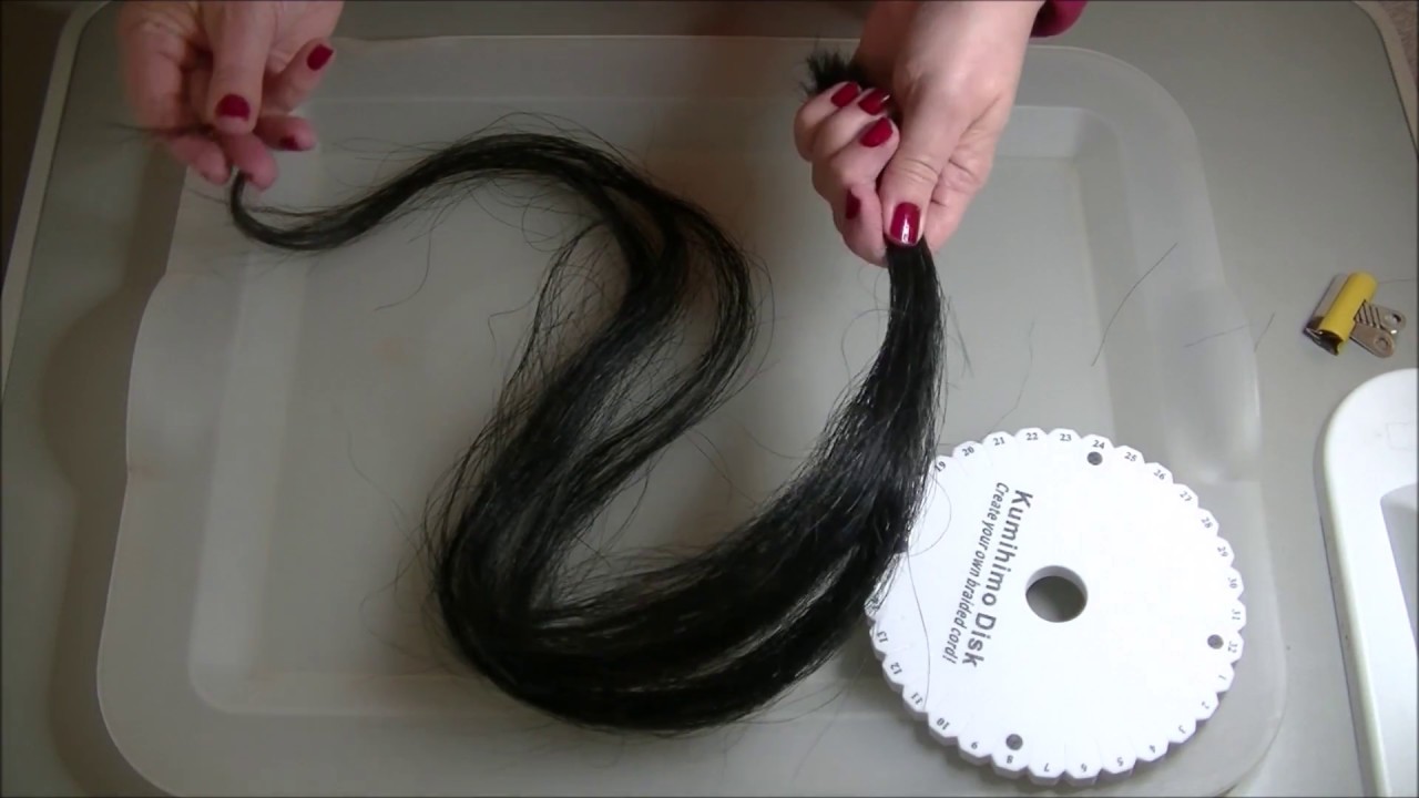Sorting and Setting Horse Hair on a Kumihimo Disk