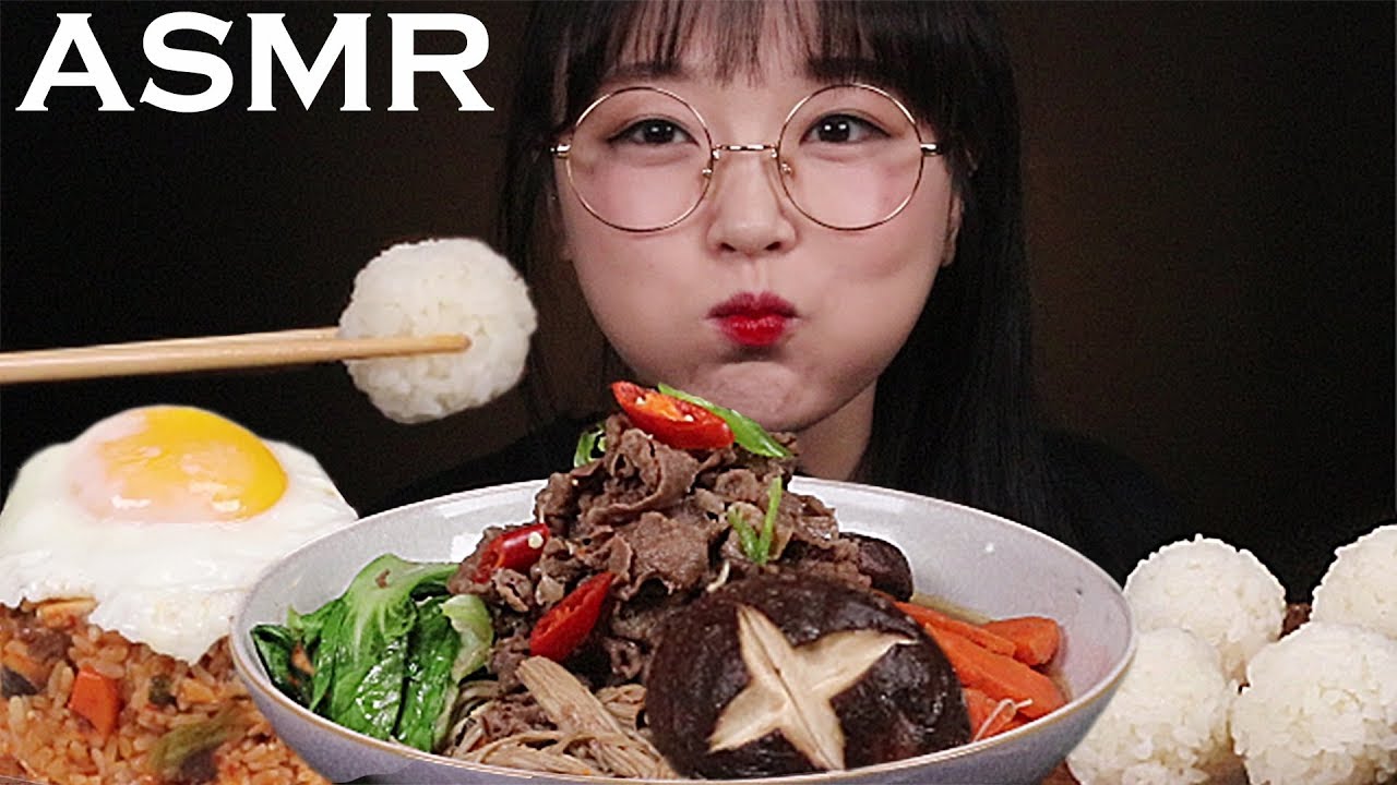 ASMR KOREAN BBQ(BULGOGI) & BIBIMBAP EATING SOUNDS MUKBANG