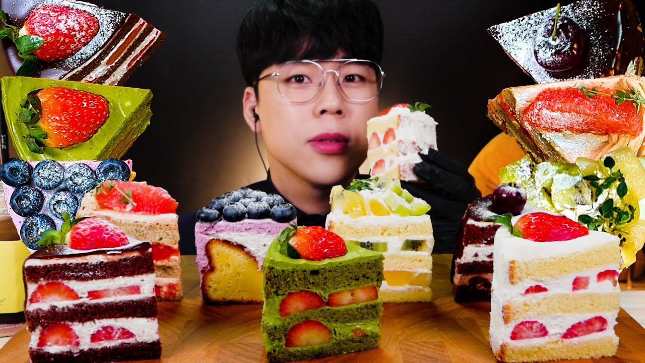 ASMR 오월제과🍰과일케이크 먹방 디저트 리얼사운드Fruit cake MUKBANG REAL SOUND フルーツケーキ
