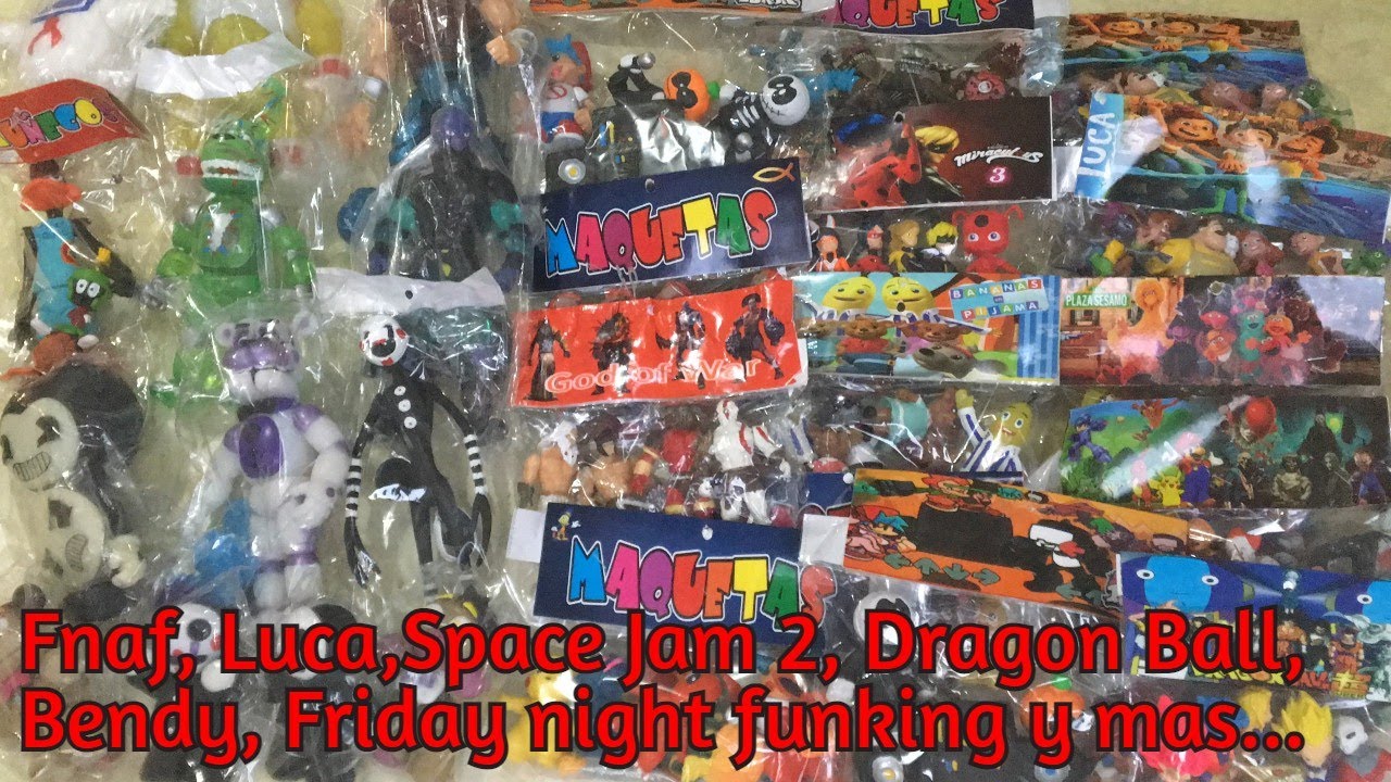 Fnaf, Luca, Space Jam 2, Dragon Ball, Bendy, Friday night funkin las compras de la semana
