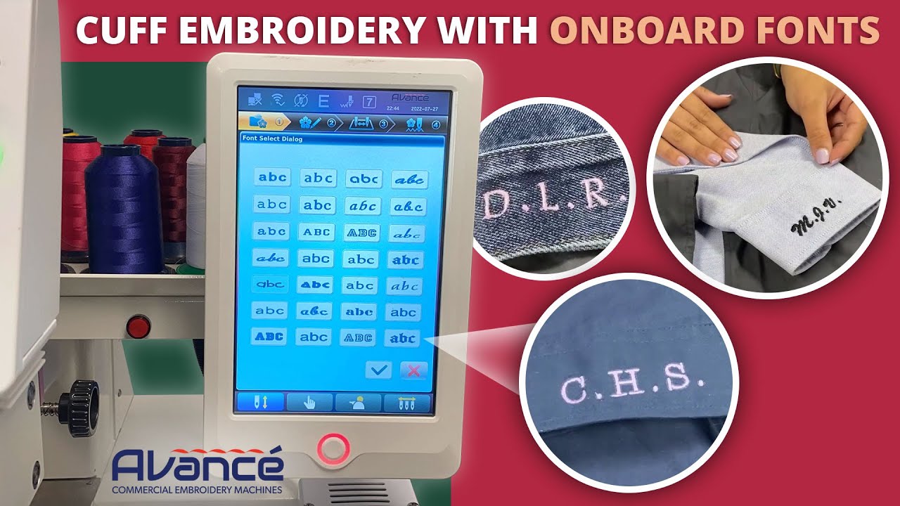 Cuff Embroidery with Onboard Fonts | Avancé 1501C & Avancé 1201C