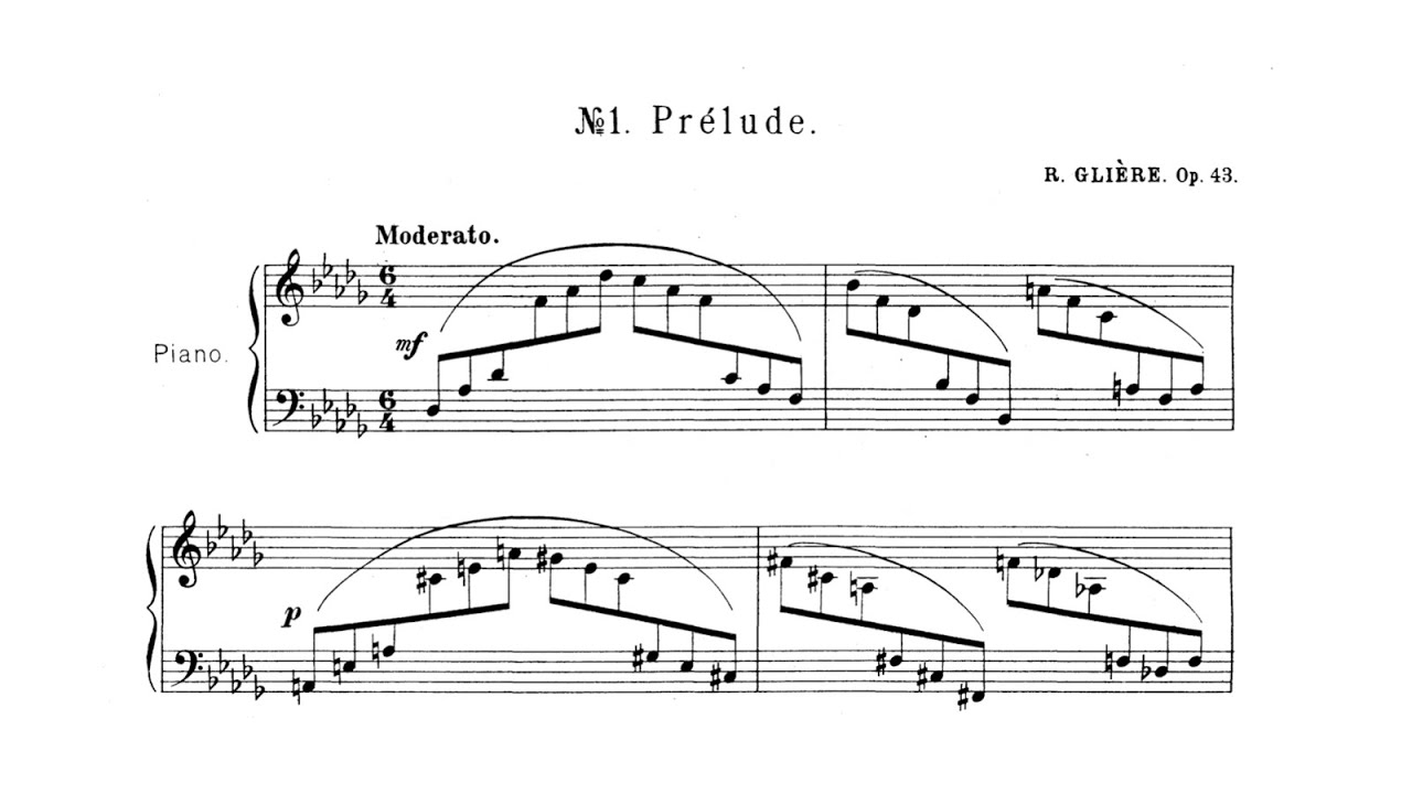 Reinhold Glière: Prelude op. 43 No. 1 in D flat major (audio + sheet music)