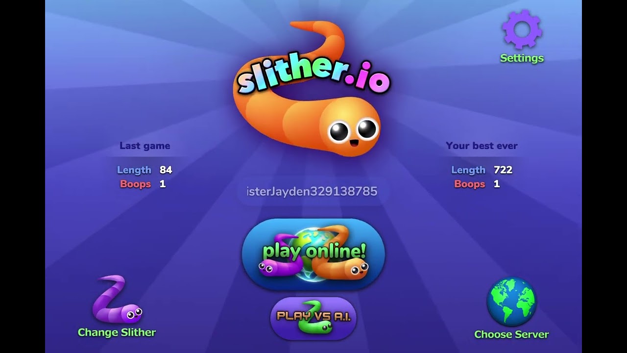 Me playing slither io for the first time