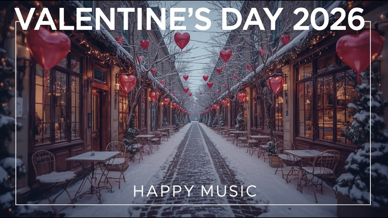 Relaxing Winter Jazz Music at Street Coffee Shop Ambience ⛄ Warm Jazz Music for Valentine’s Day