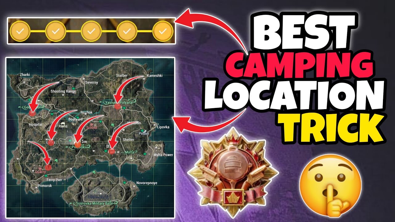 BEST CAMPING LOCATION TRICK | BGMI / PUBG MOBILE | EASY TO RANK PUSH  TRICK 