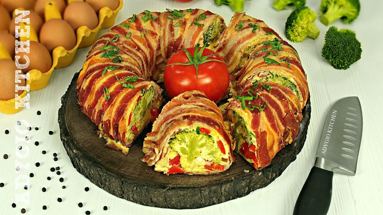 Omleta cu branza invelita cu bacon reteta video | Adygio Kitchen