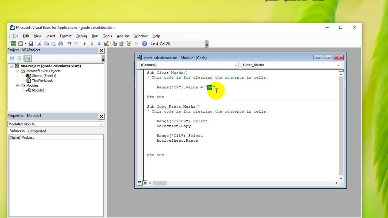 VBA Excel 2016 Lesson 4 - Set Properties Of Objects