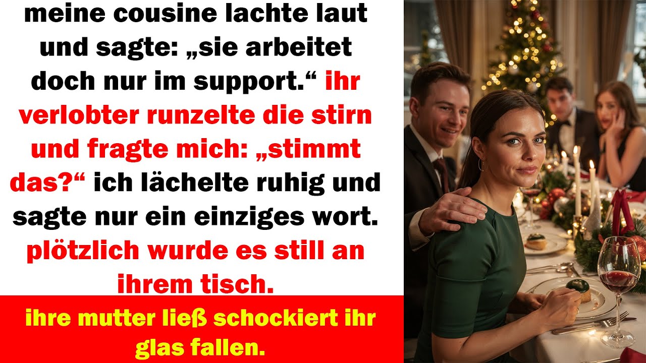 meine cousine verspottete mich vor allen – doch ein wort von mir ließ ihre mutter das glas fallen