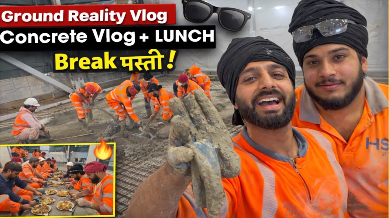 “Ground Reality Vlog | Concrete Pouring + Lunch Break Fun 😎”