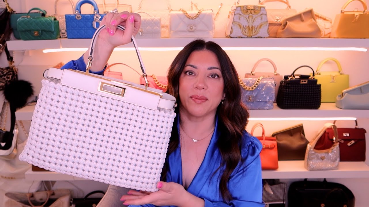 FENDI WHITE BRAIDED PEEKABOO BAG | Naomi Peris