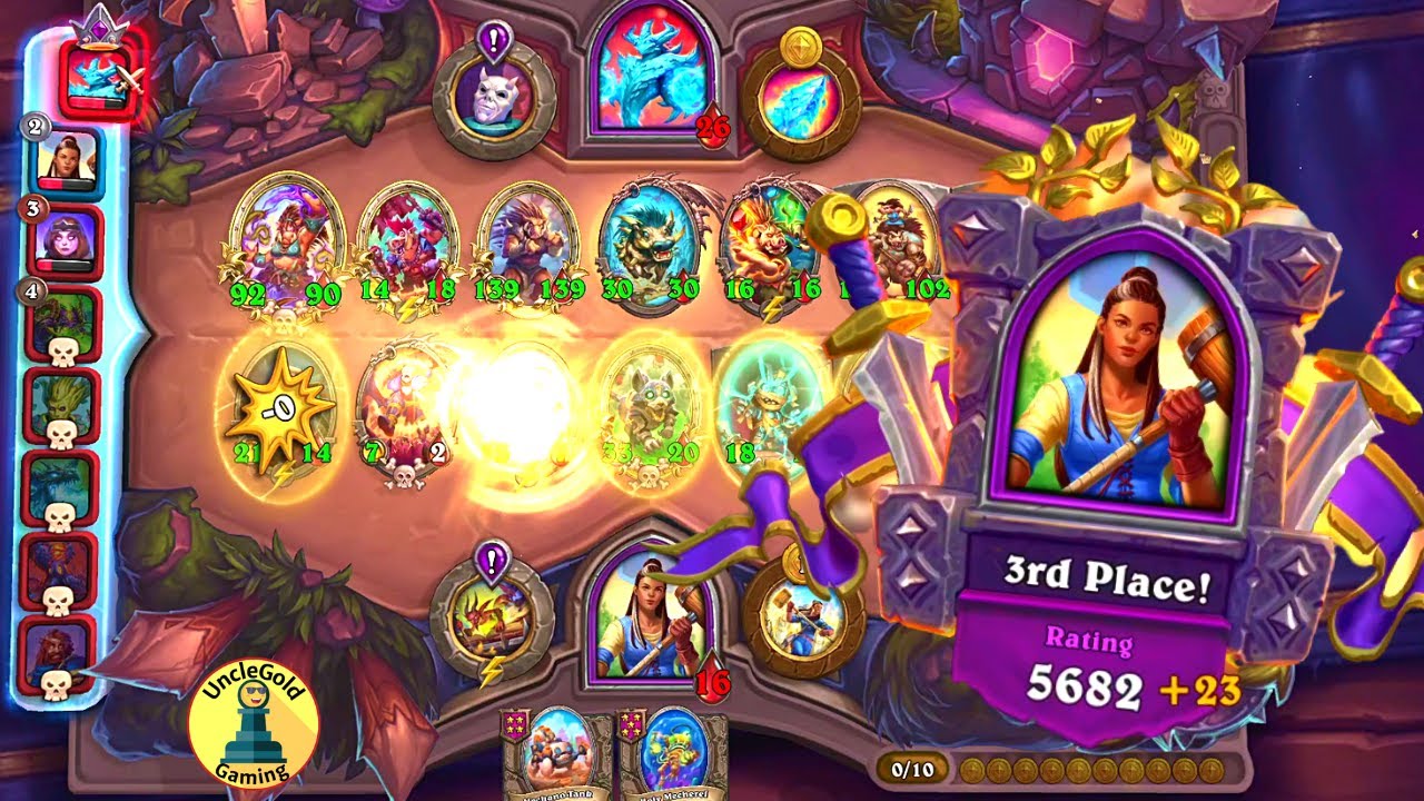 Hearthstone Battlegrounds Cariel Roame-Mechs 3rd Place