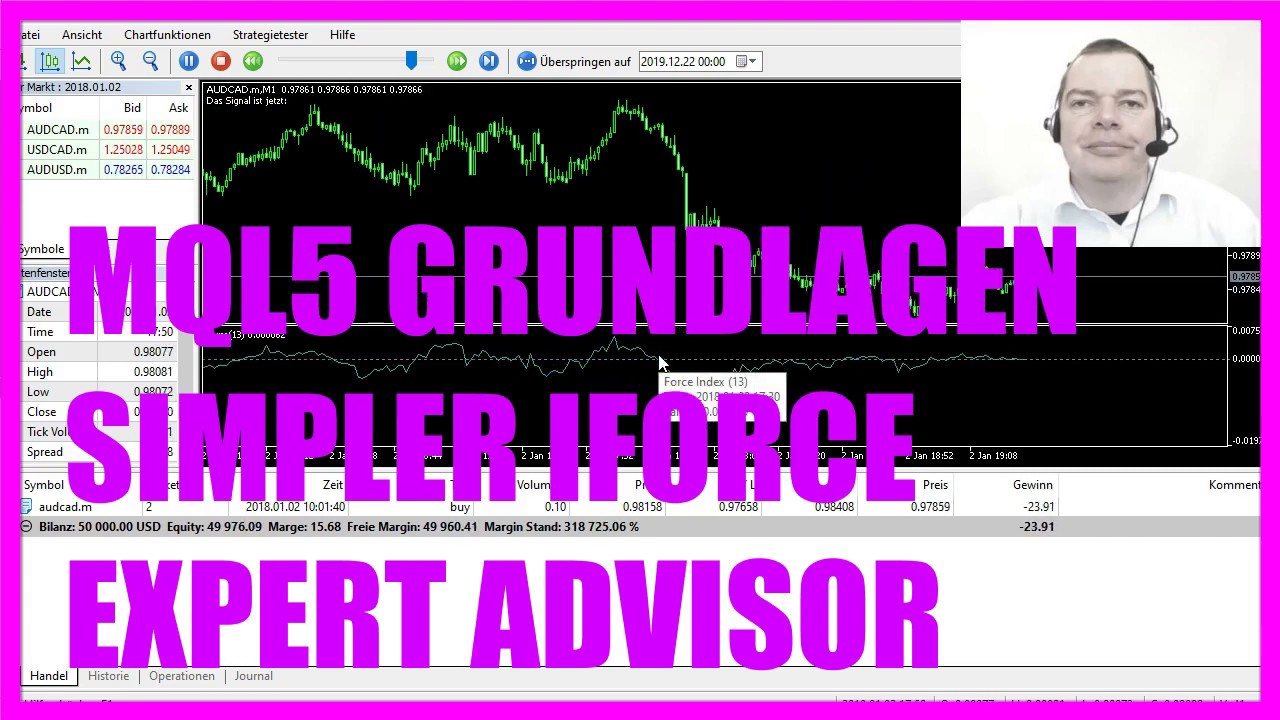 MQL5 TUTORIAL GRUNDLAGEN - 54 SIMPLER IFORCE EXPERT ADVISOR