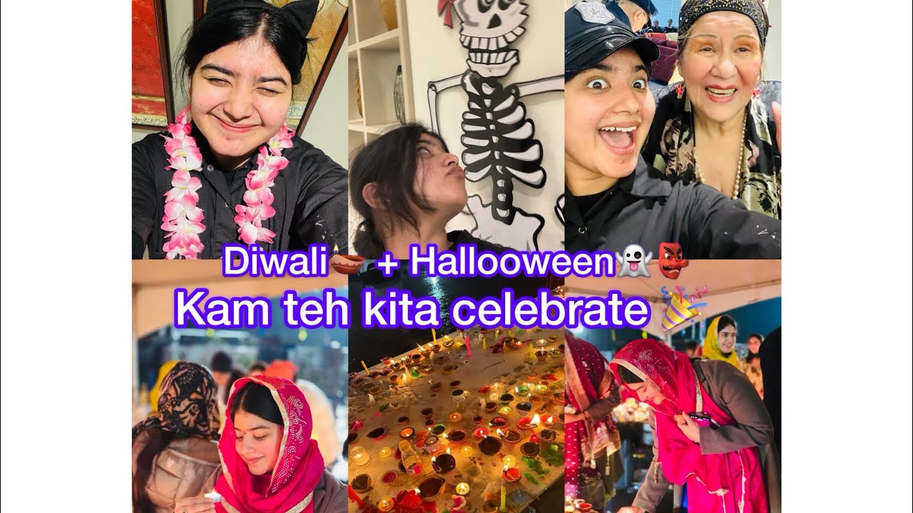Kam tey kita Celebrate Helloween 😂🇨🇦❤️ || Unexpected fun 🎉👺 with all 🤣 || DIWALI Hoyi shandaar 😜❤️🎉🎉