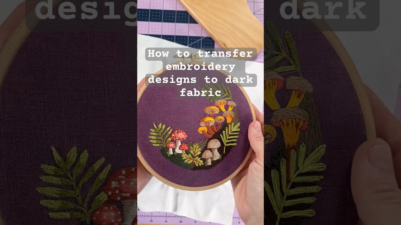 How To Transfer Embroidery Patterns To Dark Fabric #embroiderypatterns #handembroidery