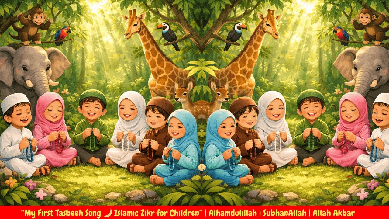 Tasbeeh for Kids | Allah’s Zikr for Kids | Alhamdulillah, Subhan Allah, Allahu Akbar | Repeat Along