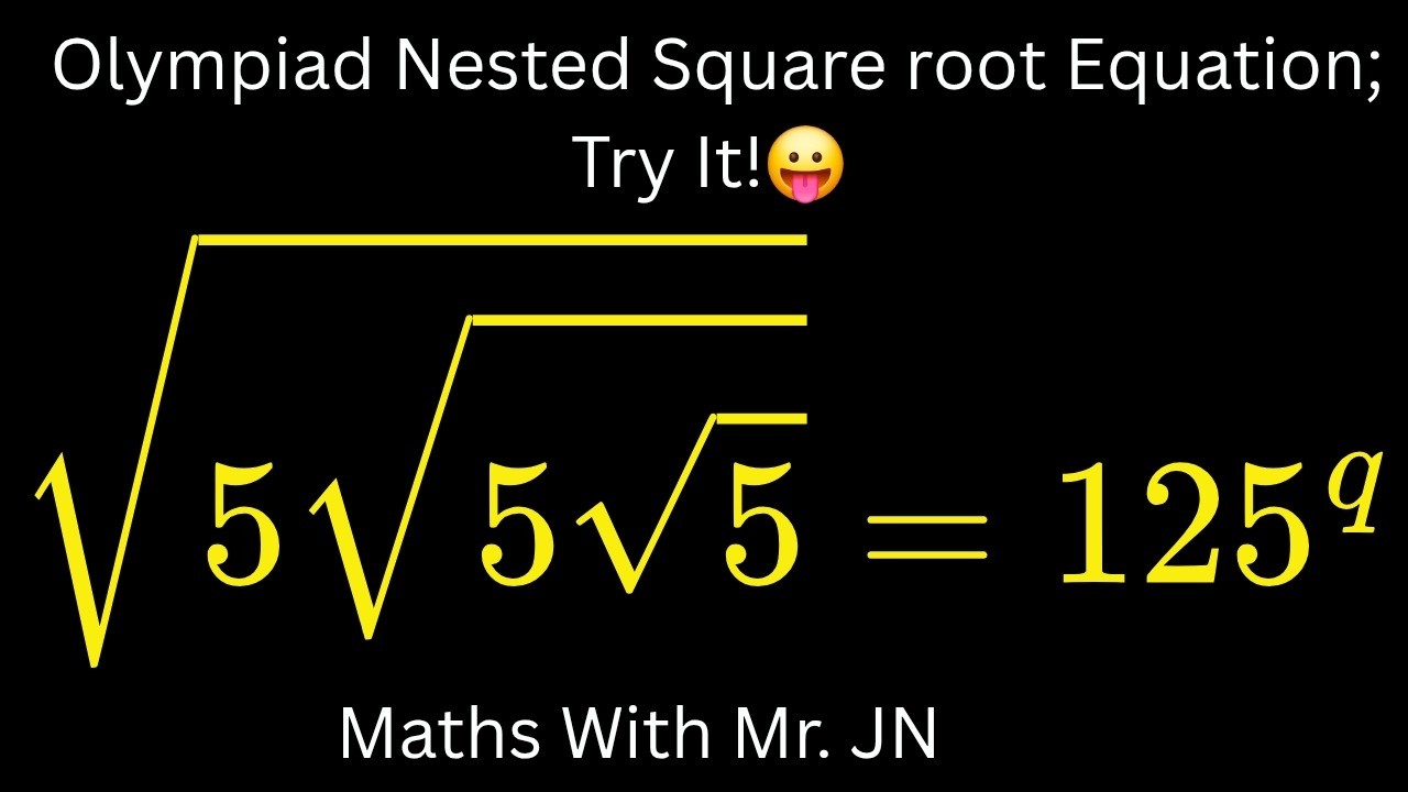 🧠Olympiad Math Challenge 🔥 Solve This Nested Square Root (3 Easy Methods!)💥💯/ Maths with Mr. JN
