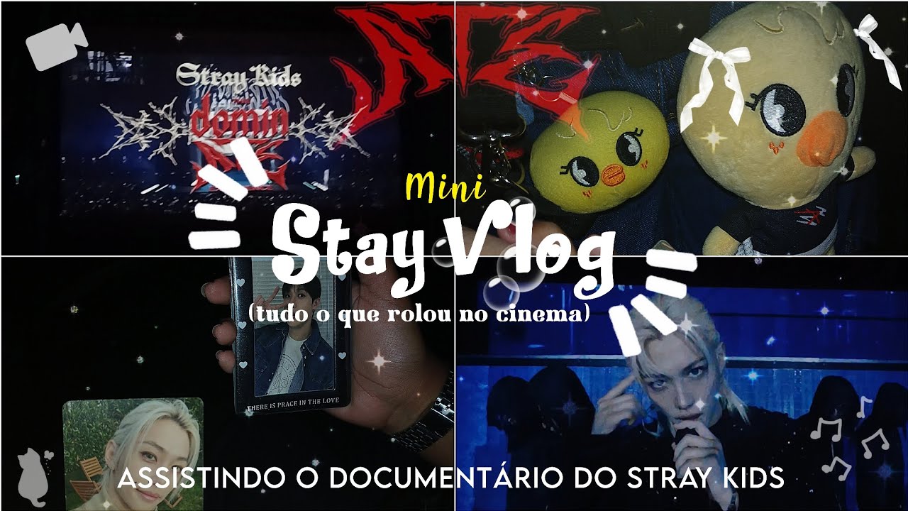 ˙⋆✮ Mini Vlog| Filme do Stray Kids no cinema + alerta de chuva + arrume-se + photocards  💗🌈