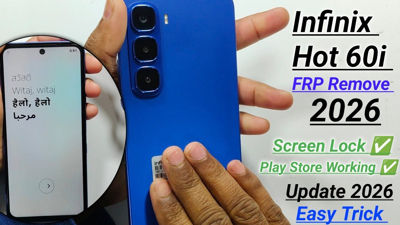 infinix Hot 60i Frp Remove Android 15 || Screen lock Work✅Play Store Work✅Google Account Remove 2026