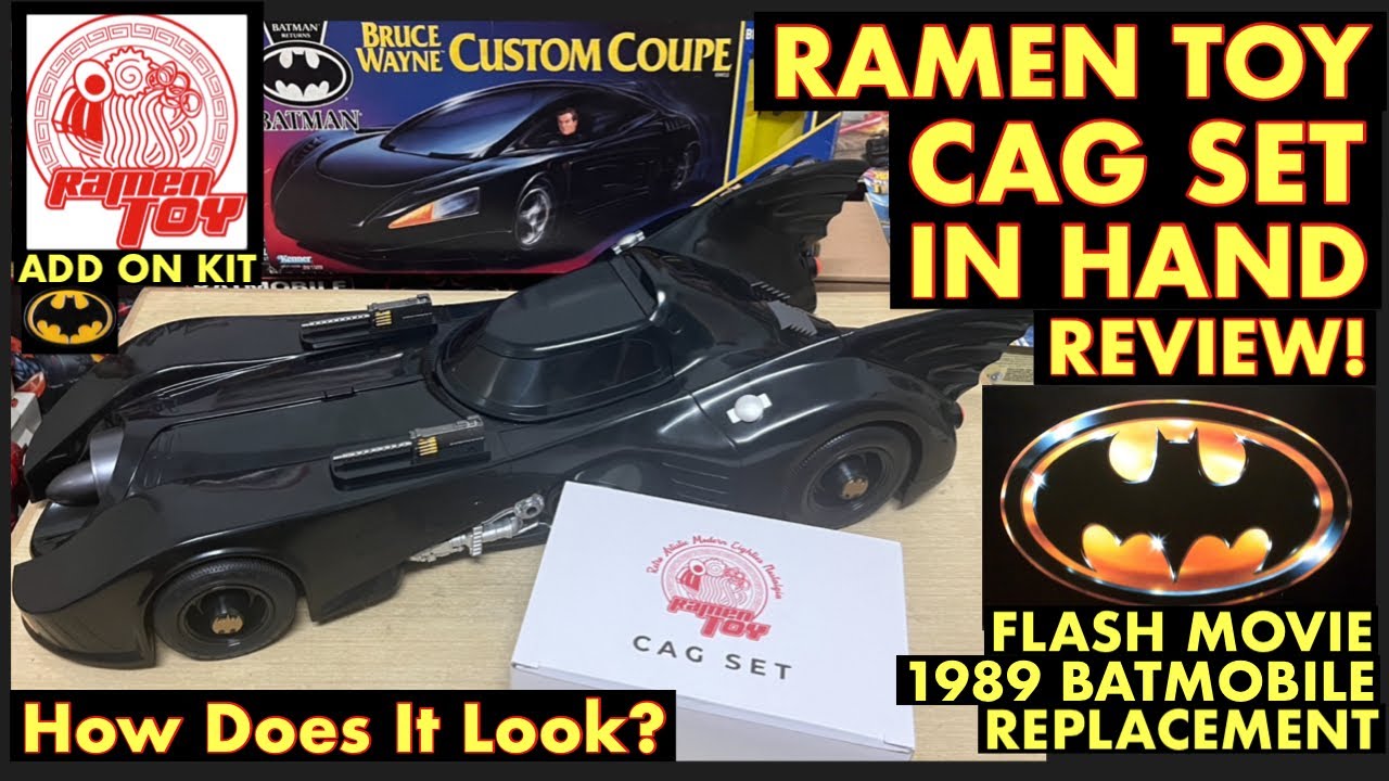 RAMEN TOY CAG SET REVIEW! Add-On Kit For The McFarlane 1989 BATMOBILE (Glossy) - How Does It Look?