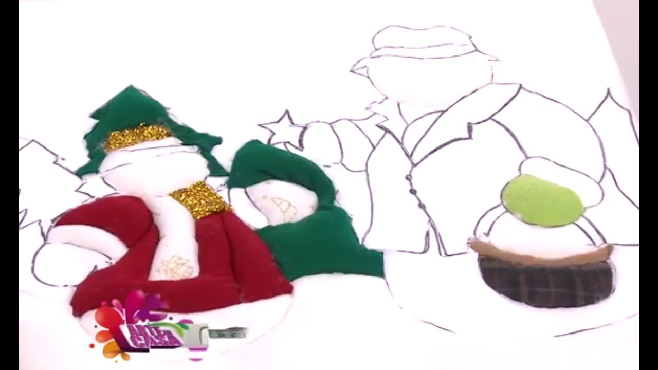 Como hacer un Cuadro de Navidad en Icopor y Paño Lenci- Hogar Tv  por Juan Gonzalo Angel