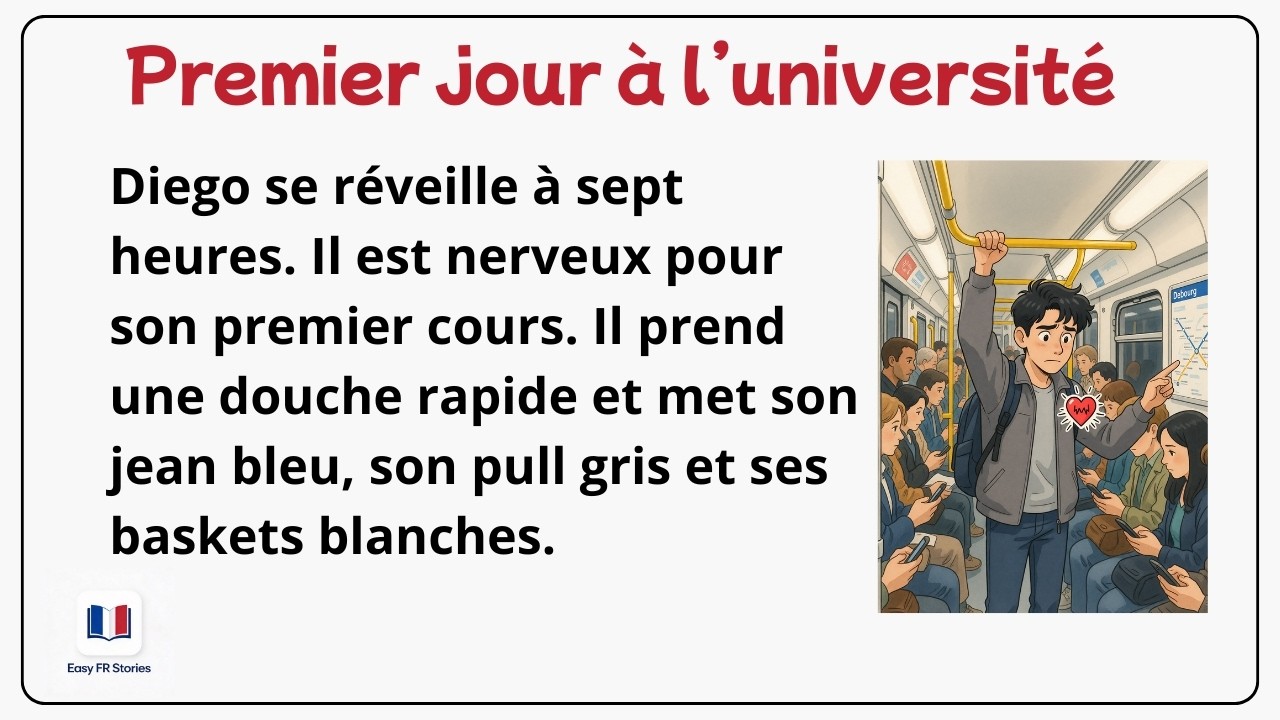 Easy French Story A2-B1 : Le Premier Cours de Diego à Lyon 