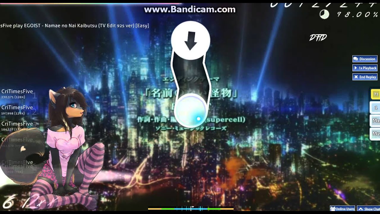 Osu! Namae No Nai Kaibutsu [Hidden] [Double Time]