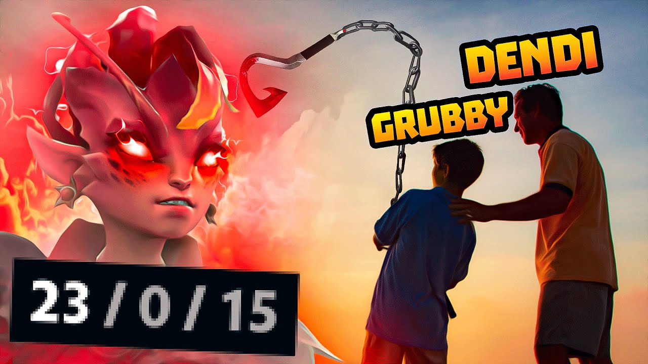 Grubby literally grabbing smurfs powered by Dendi coaching