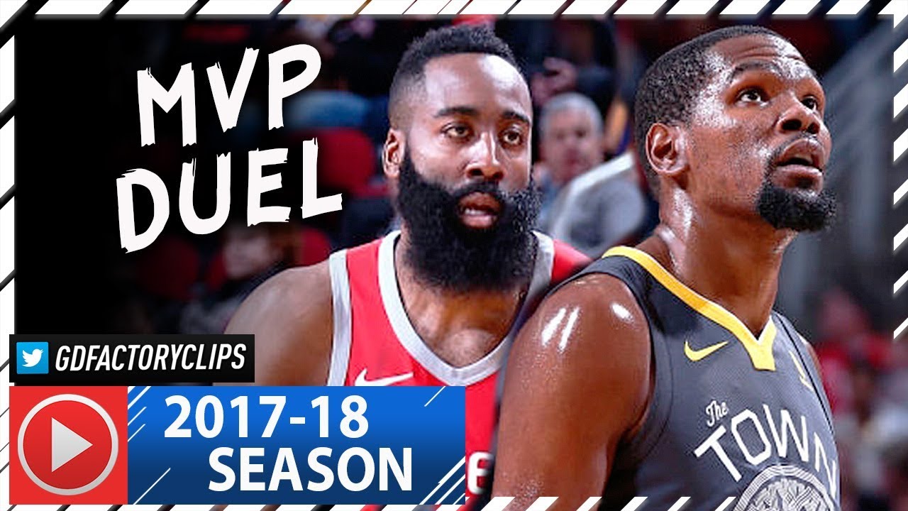 James Harden vs Kevin Durant MVP Duel Highlights (2018.01.20) Rockets vs Warriors - CRAZY!
