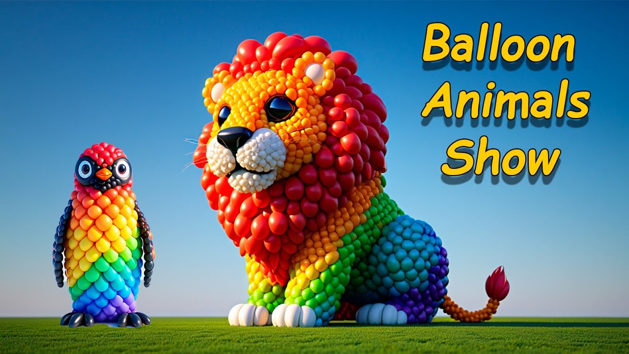 Colorful Balloon Animals in 3D! 🌈#funny #balloonanimals