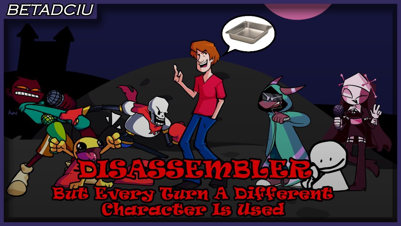 FNF:VS Shaggy's Disassembler But Every Turn A Different Character Is Used