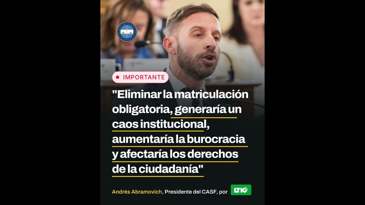 Andrés Abramovich, Presidente del CASF, por LT10