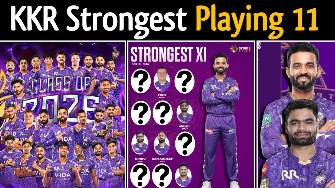 IPL 2026 : KKR Best Playing 11 For Upcoming IPL 🔥 KKR looks Unbeatable ☠️ 