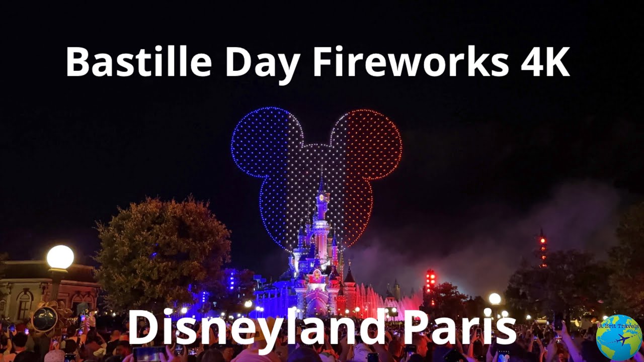 Bastille Day Fireworks Disneyland Paris 2023 4K 14 Juillet - 1500 Record Drone Display