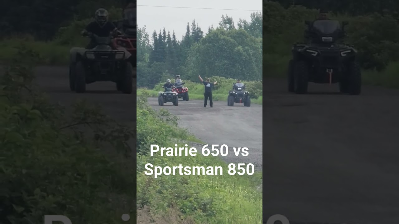 Kawasaki prairie 650 vs Polaris sportman 850 Round 2  #atv #kawasaki #polaris #racing