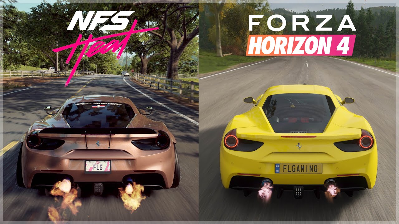 NFS Heat vs Forza Horizon 4 | Ferrari 488 GTB Sound & Gameplay Comparison in 4K