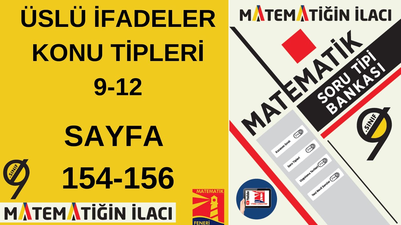 ACİL YAYINLARI 9. SINIF MATEMATİĞİN İLACI SORU TİPİ BANKASI(Üslü İfadeler Konu Tipi 9-12)