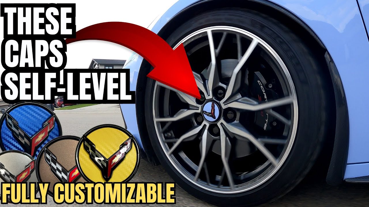 DynamicCaps Floating Center Caps for Corvette C8 — See Them Self-Level in Action!