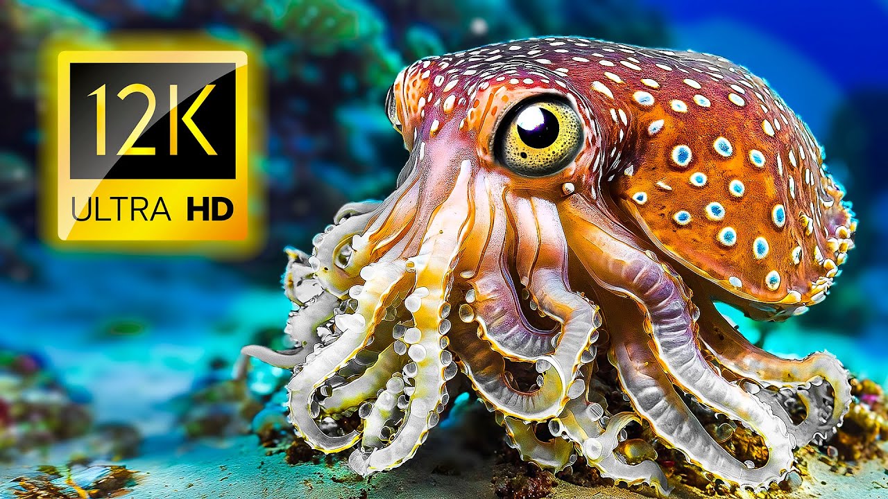 Экскурсия По Дикой Природе, Морским Животным И Рыбам 12K ULTRA HD — Звуки Океана И Музыка