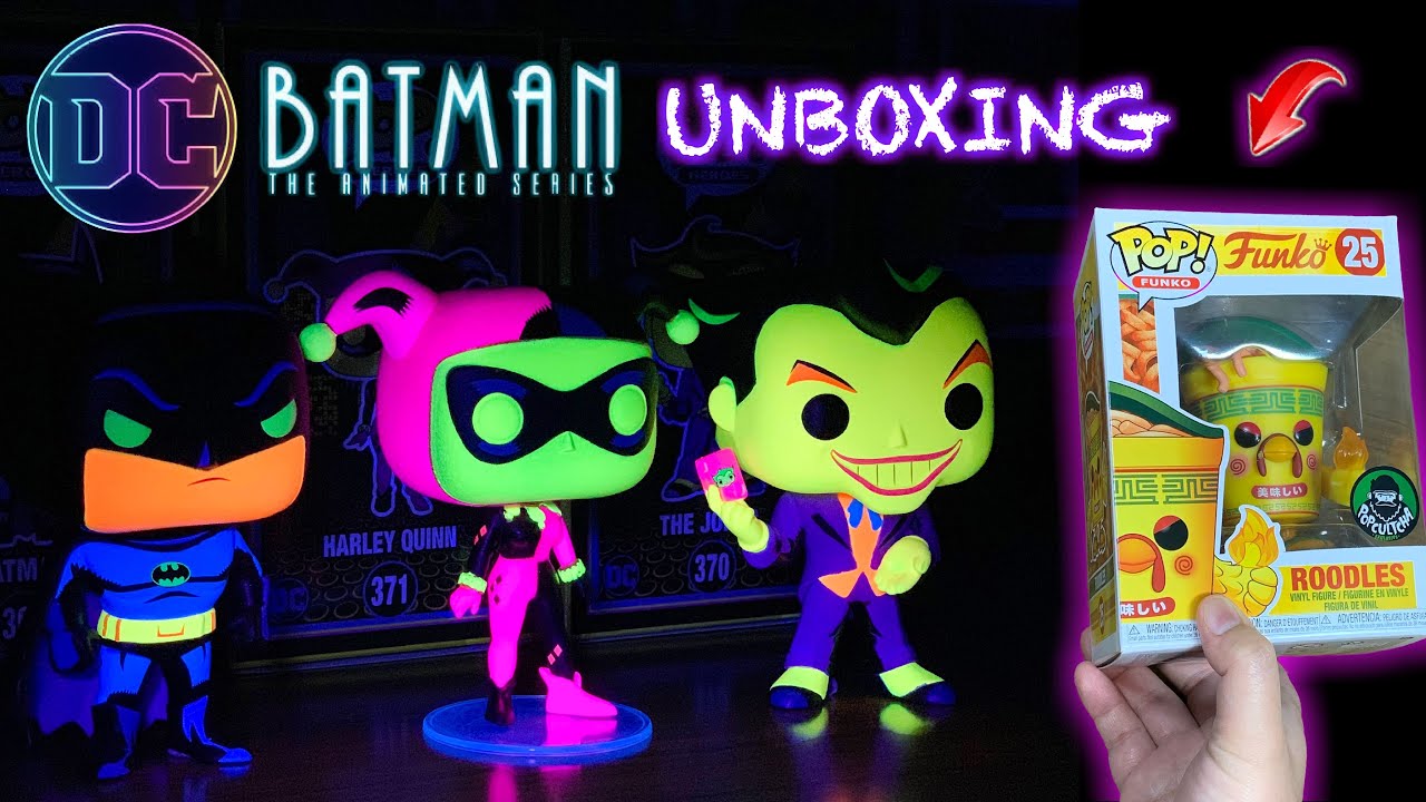 DC Black Light Funko Pop Unboxing + Funko Pophunt at Popcultcha | feat. Roodles