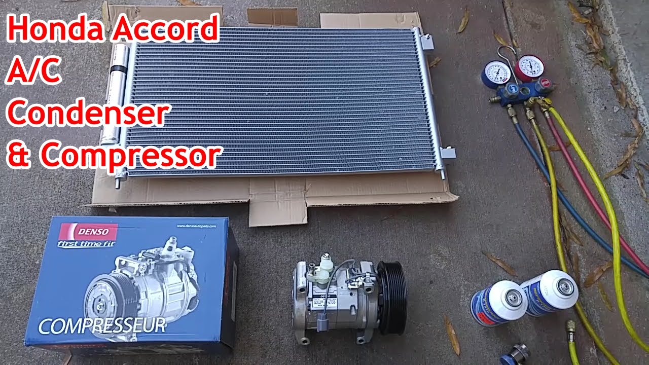 Honda Accord 2.4L I4 A/C Air Conditioner Compressor & Condenser Replacement & Evacuation